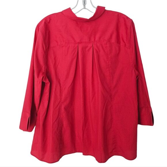 Chico's -497 3/4 Sleeve No Iron Button Down Shirt in Hot Pink Women's 2 / Large - Picture 4 of 8